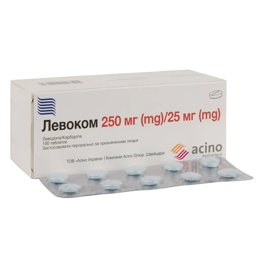 Левоком 250 мг/25 мг, таблетки, 100 шт.