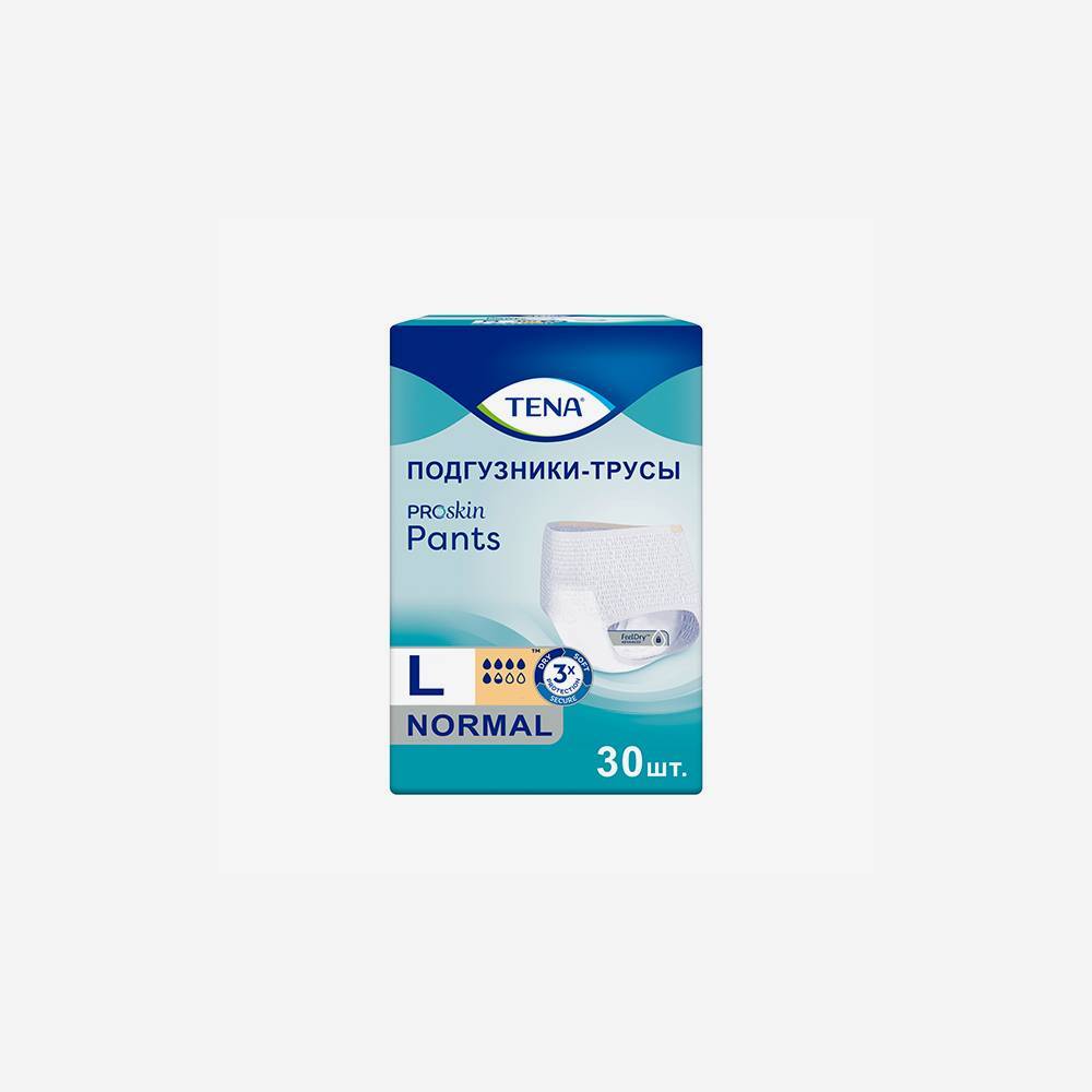 Tena L Normal подгузники-трусы 100-135см 30шт.