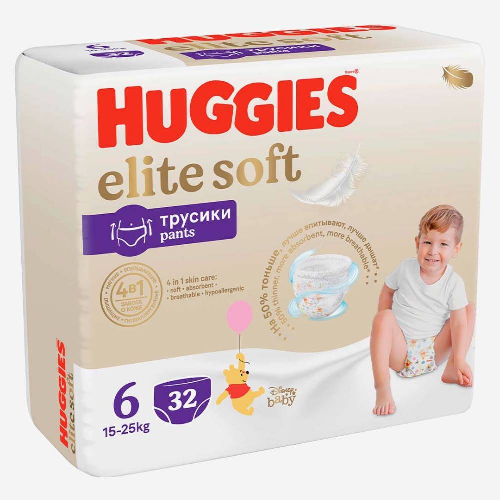 Huggies Elite Soft трусик  N6 32шт.