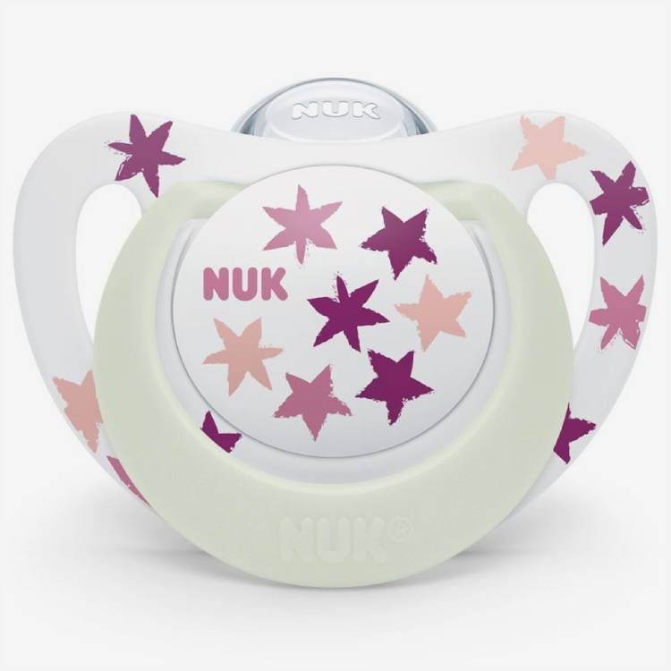 Nuk пустышка из силикона Star Night 6-18м