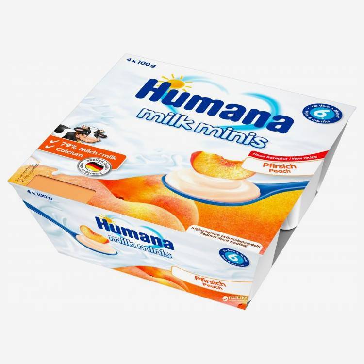 Humana персиковый йогурт 100г. 4шт.