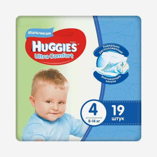 Huggies подгузники д/мальчиков N4 19шт.