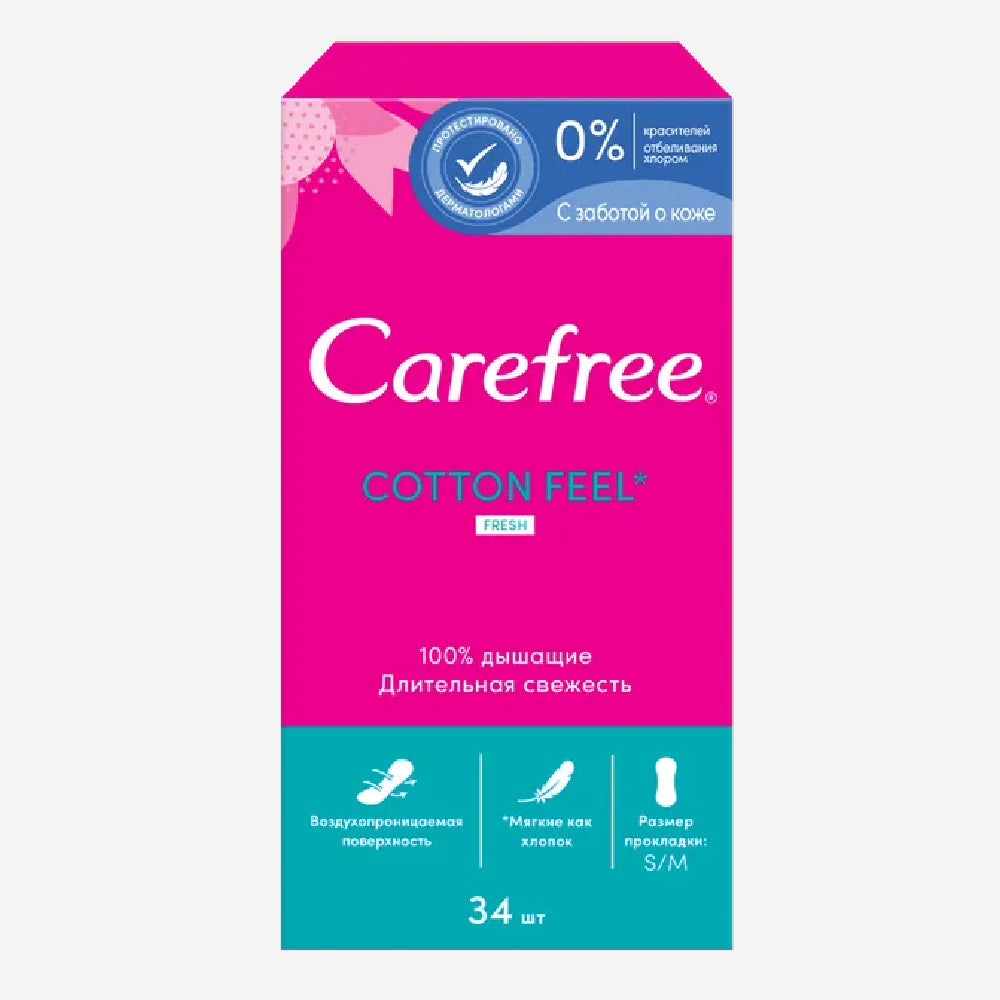Carefree cotton feel fresh прокладки 34шт.