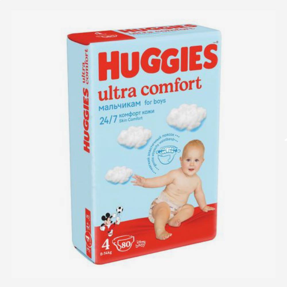 Huggies Ultra Comfort для мальчиков N4 80шт.
