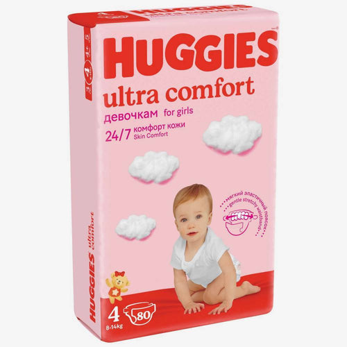 Huggies Ultra Comfort подгузники для девочек N4 80шт.