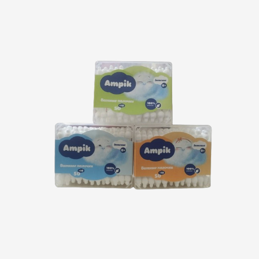 Ampik ватн.палочки 50+10