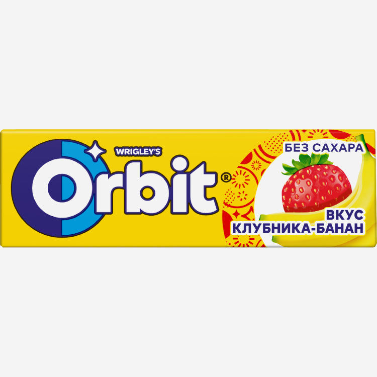 Orbit клубника-банан жвачка без сахара 1шт.