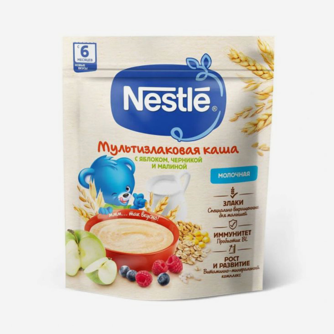 Nestle каша мол. мультизлак (яблоко, черника, малина) 6м+ 200г