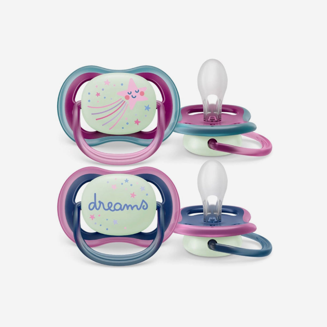 Avent Ultra Air Nighttime пустышка из силикона 6-18 мес. 2шт.