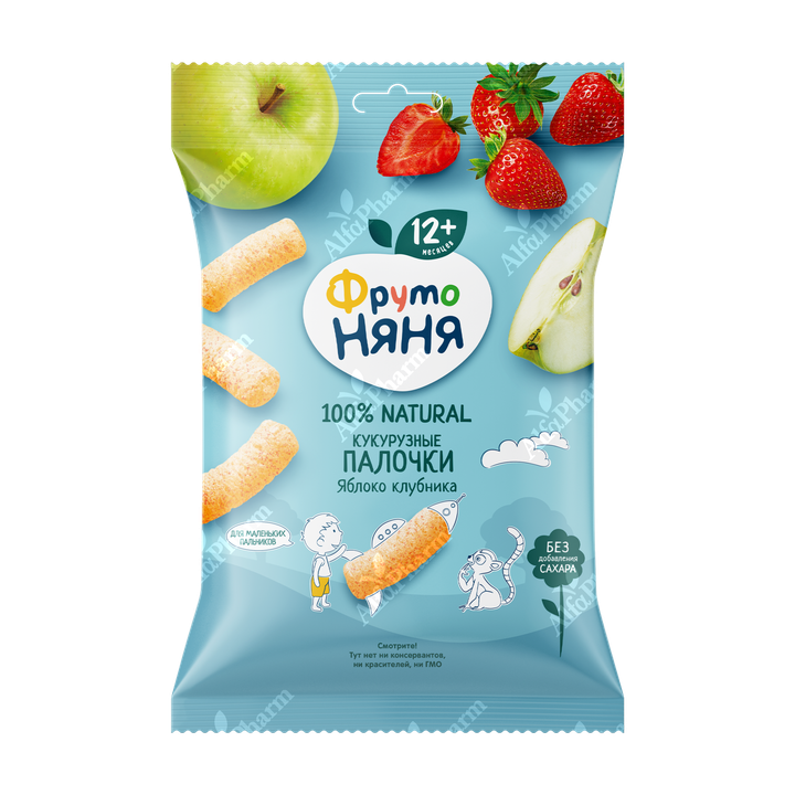 Фруто Няня кукурузные палочки яблоко,банан 12 мес. 20гр  -,