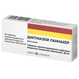 Дилтиазем Ланнахер 90мг таб. 20шт.  -,