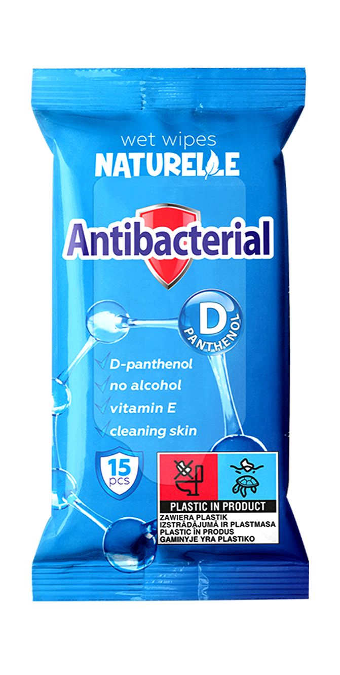 Naturell  вл. сальфетки антибактериал 15шт