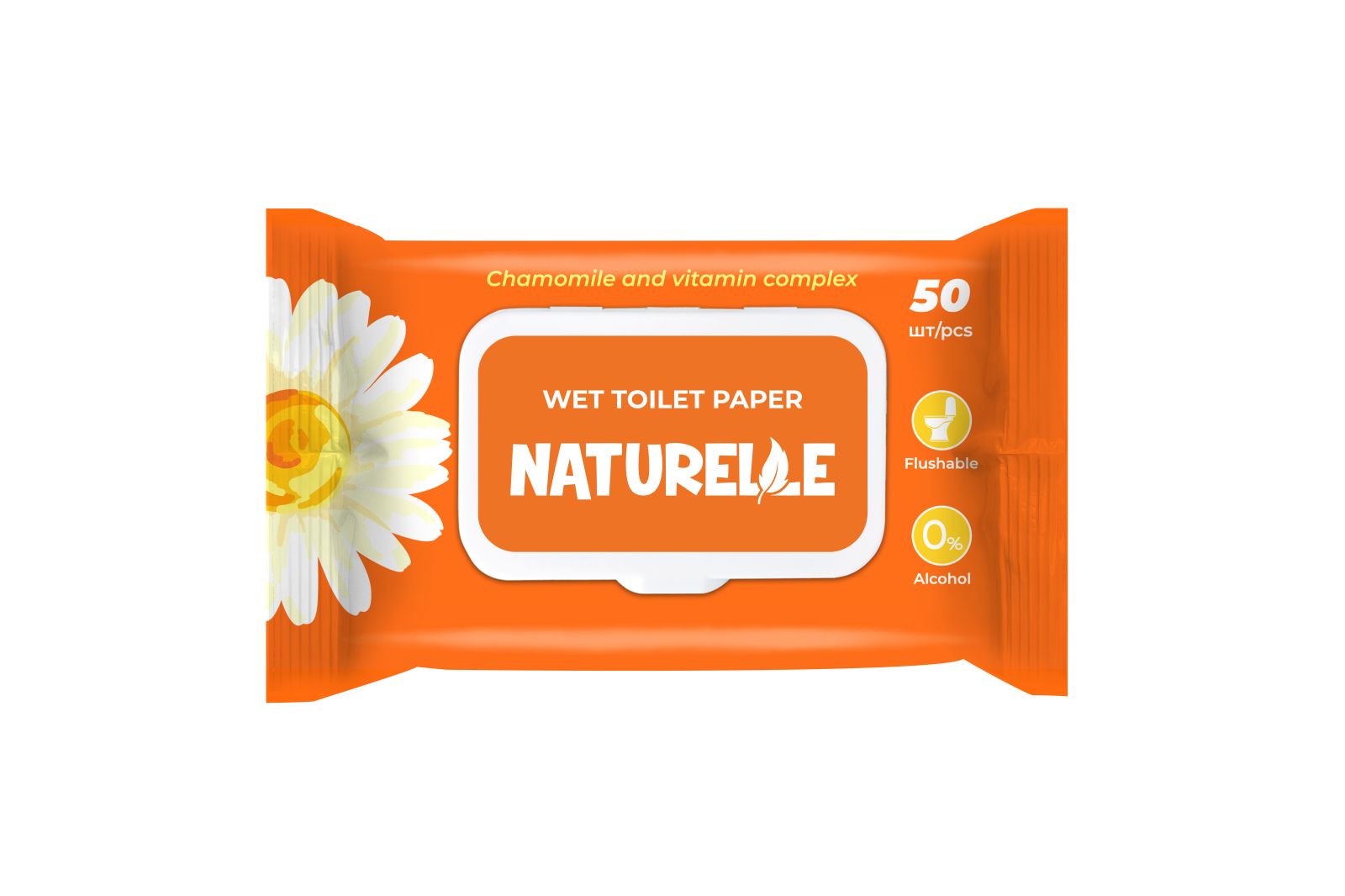 Naturell  вл. туалетная бумага ромашка 50шт