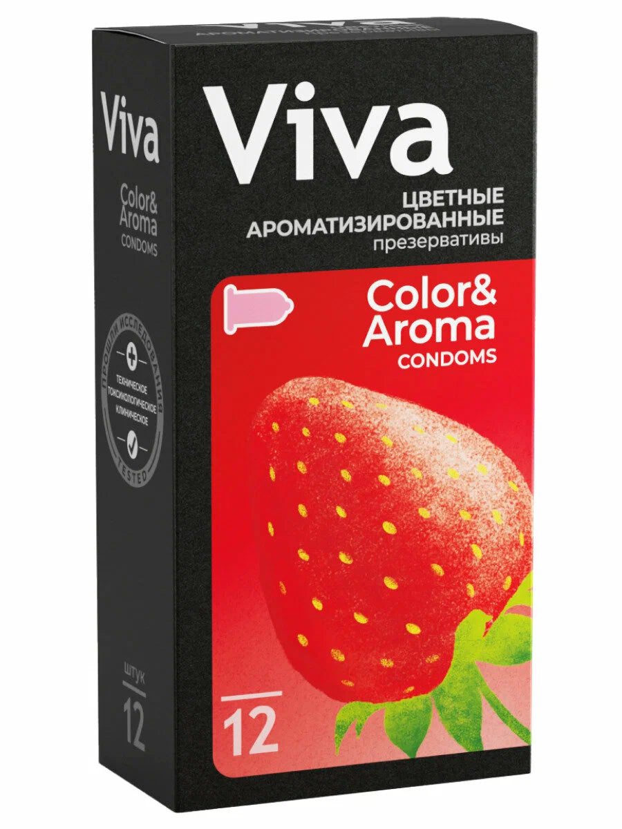 Viva презервативы цветные аромат 12шт.