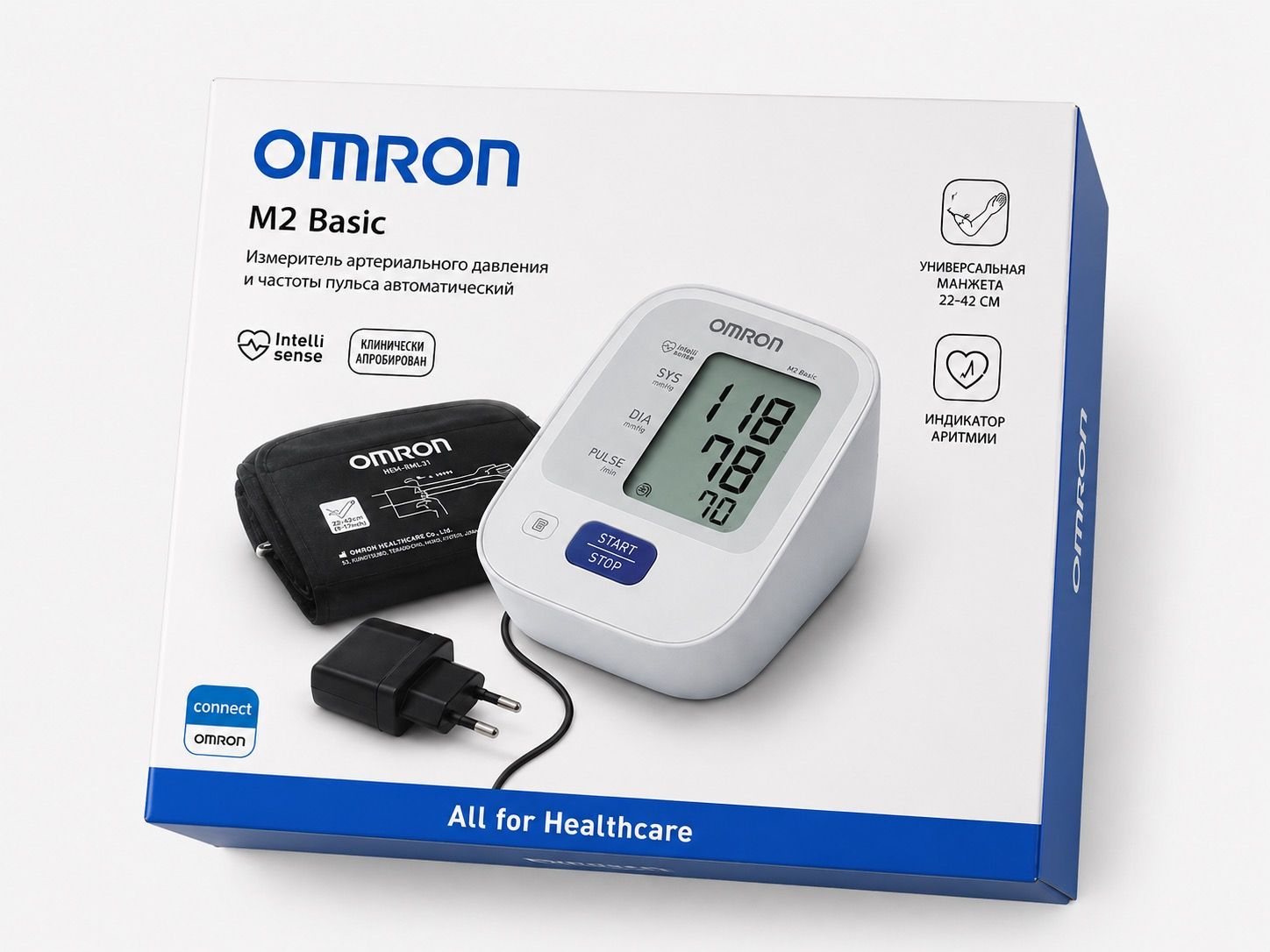 Omron  автомат M2 Basic/манжет 22-42см/