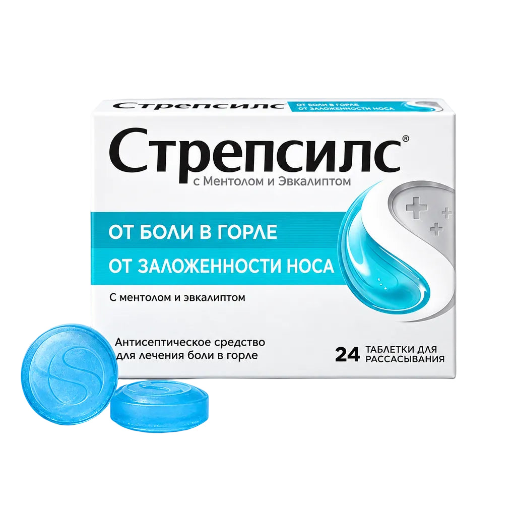 Стрепсилс с ментолом и эвкалиптом 24шт.