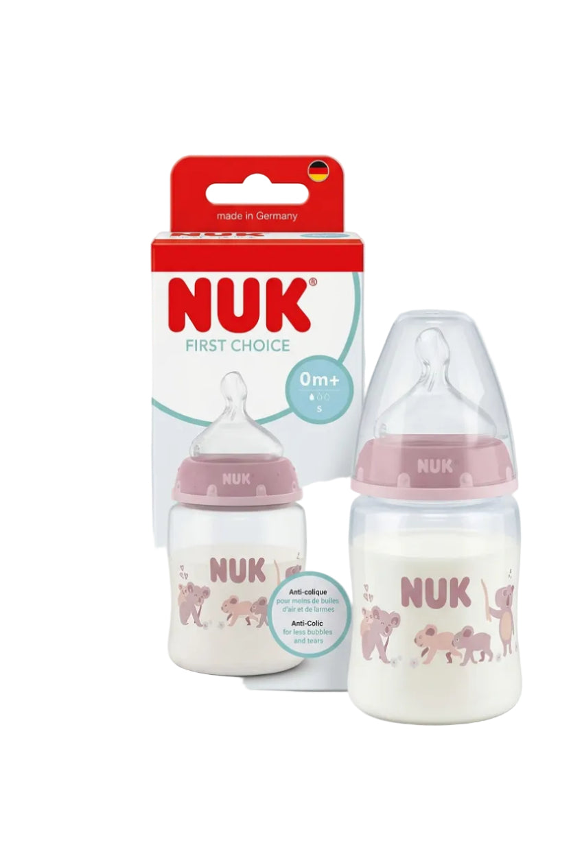 NUK  бутылка 150мл сил. 0-6мес разноцветные листья